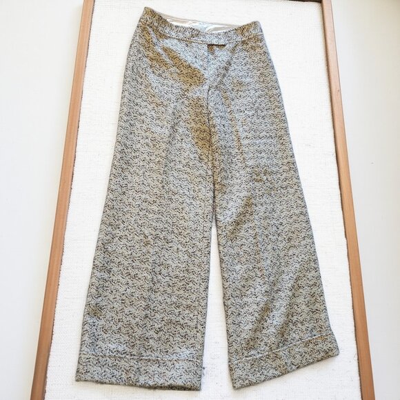 NWOT Y2K Tracy Reese Wool Pants, Wide Leg Trousers, Lined Tweed Cuffed Slacks - Picture 1 of 14